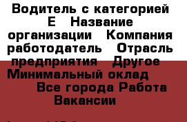 Водитель с категорией Е › Название организации ­ Компания-работодатель › Отрасль предприятия ­ Другое › Минимальный оклад ­ 30 000 - Все города Работа » Вакансии   